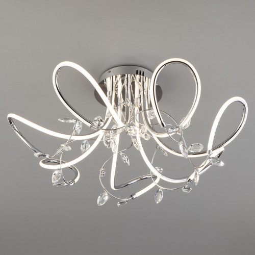 потолочная светодиодная люстра eurosvet irvine 90106/7 хром в Челябинске